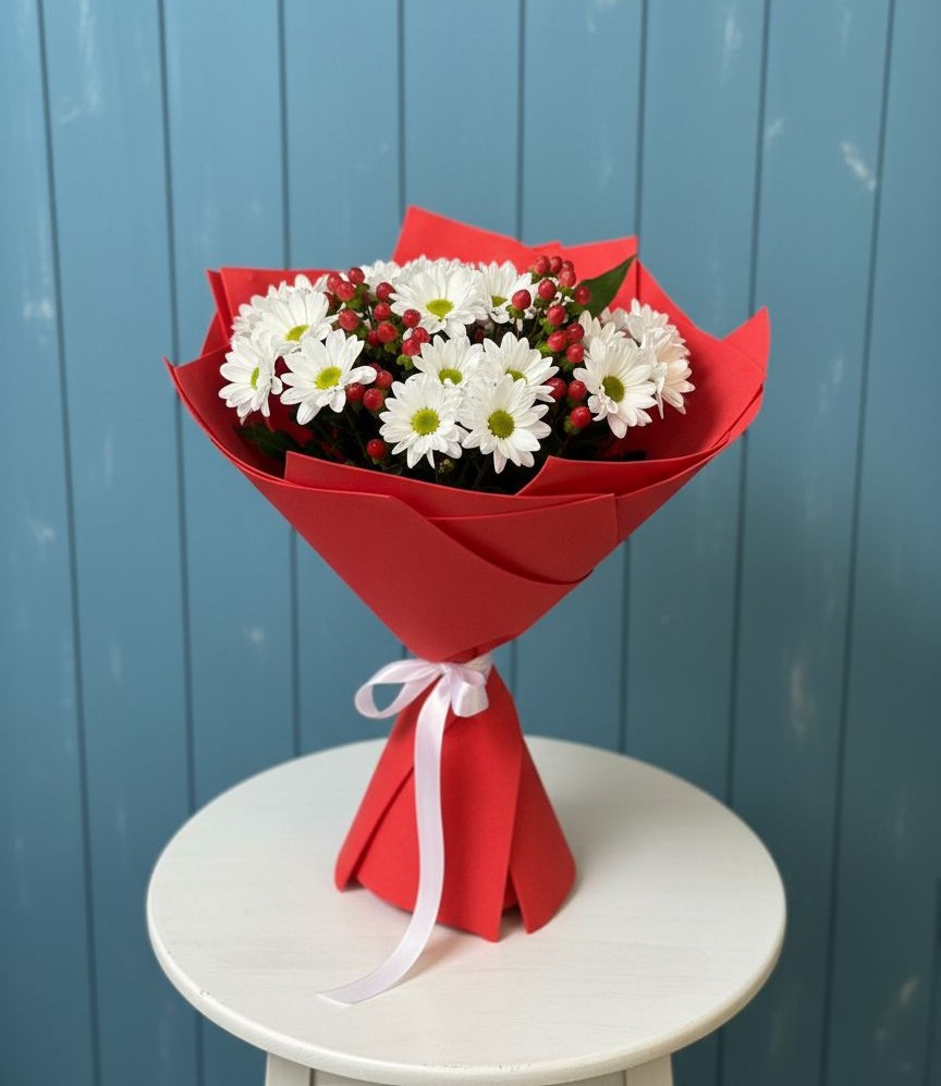 Букет цветов из: Хризантемы в Александровской Кадардино-Балкарской Республики