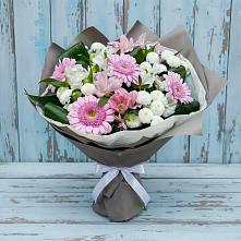 Букет цветов из:  Герберы, Альстромерии и Хризантемы #REPLACE_PRED# Александровской Кадардино-Балкарской Республики