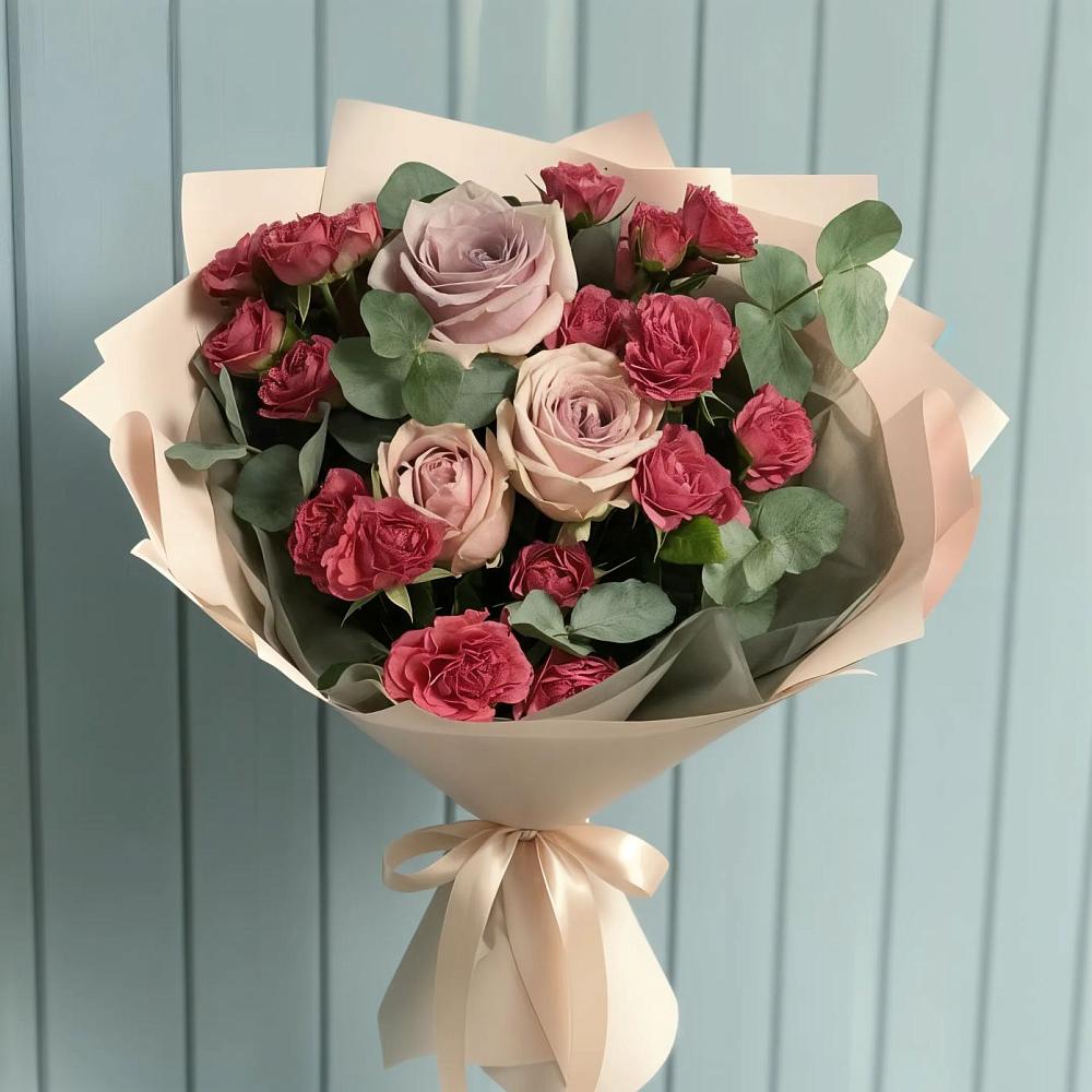 Букет цветов из: Гвоздики и Розы в Александровской Кадардино-Балкарской Республики