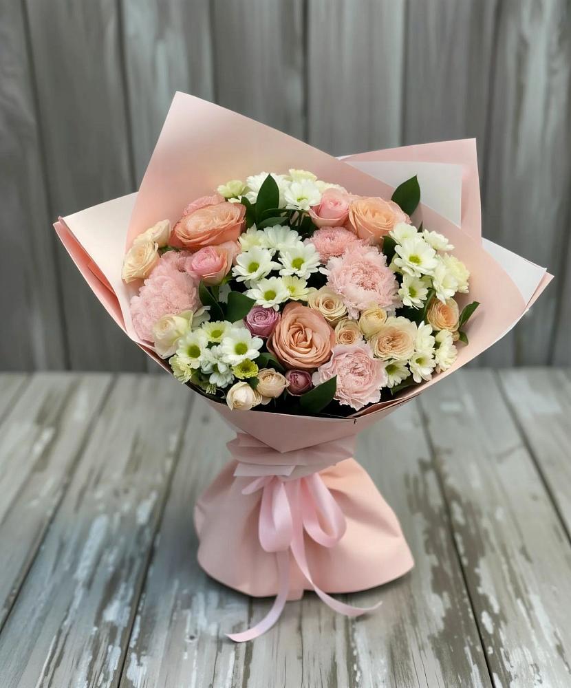 Букет цветов из: Гвоздики, Розы и Хризантемы в Александровской Кадардино-Балкарской Республики