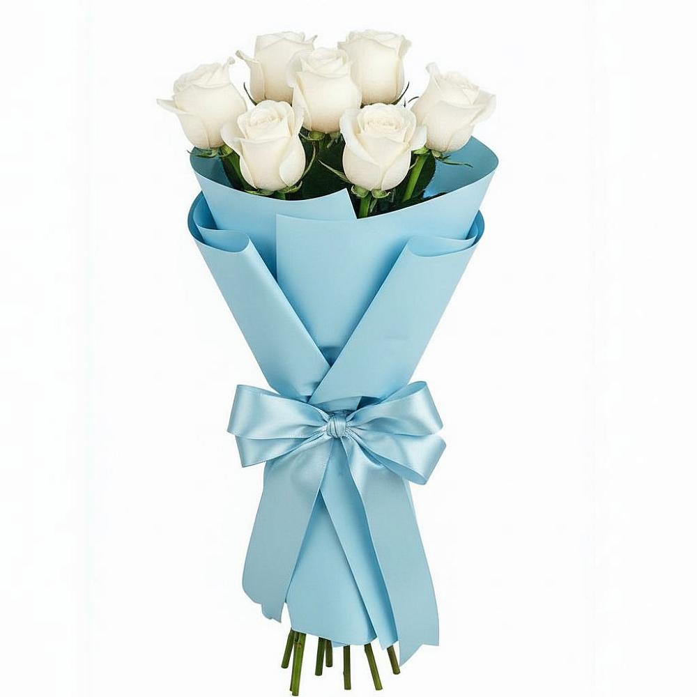 Букет 7 белых роз Проуд в Александровской Кадардино-Балкарской Республики