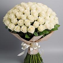 Букет 101 беля роза Белоснежка в Александровской Кадардино-Балкарской Республики