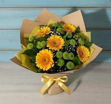 Букет цветов из:  Герберы и Хризантемы в Александровской Кадардино-Балкарской Республики