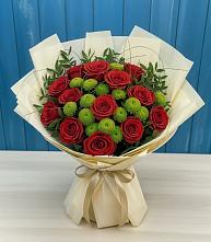 Букет цветов из:  Розы и Хризантемы в Александровской Кадардино-Балкарской Республики