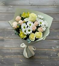 Букет цветов из:  Альстромерии, Розы и Хризантемы в Александровской Кадардино-Балкарской Республики